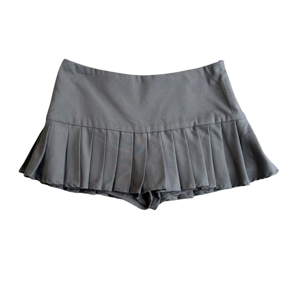 Vintage 90s Y2K Pleated Micro Mini Skirt S Gray Preppy Schoolgirl Grungeā Skort